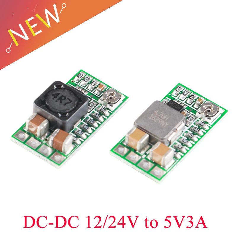 미니 DC-DC 스텝 다운 전원 공급 장치 모듈, 전압 벅 컨버터, 97.5% 조절 가능, 12-24V  5V 3A, 1.8V 2.5V 3.3V 5V 9V 12V