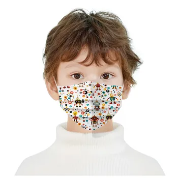 

100PCS/BOXES Kids Facemask Three-layer Non-woven Masks With Elastic Earloop mascarillad desechables Breathable mondmasker