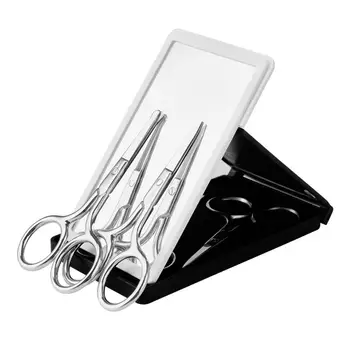 

3Pcs Make Up Artist Tools Sets Stainless Steel Sharp Tip Eyebrow Makeup Scissors Nose Hair Manicure Face Trimming Scissor Mirror