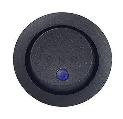 

10pcs Round Rocker Toggle Switch Blue LED On-Off Control SPST 12v 16A Switch