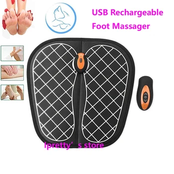 

USB Rechargeable Remote Control EMS Foot massager Mat Pad Electric Foot Stimulation with Foldable Sole Massage