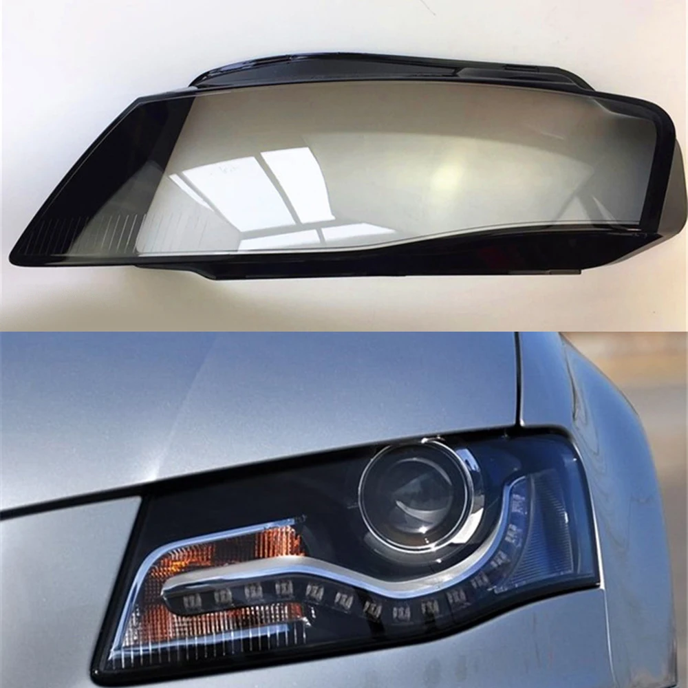 Driver Side Для Audi A4L 2009 2010 2011 2012 крышка фары автомобиля Замена объектива передняя Авто оболочка Крышка - Цвет: Driver Side
