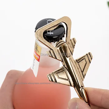 

50pcs Aluminum Alloy Jet Airplane Antique Plane Shape beer Bottle Opener Wedding Birthday Gift Favor Openers