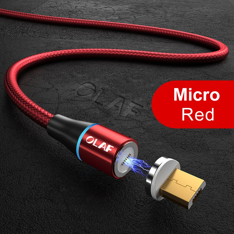 1 м 2 м 3 А магнитный кабель для быстрой зарядки 3,0 Micro USB зарядное устройство type C Быстрая зарядка для samsung S8 huawei Xiaomi магнитные телефонные кабели - Цвет: Red For Micro