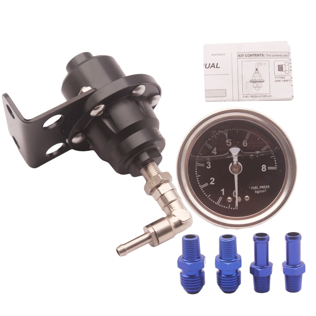 

Adjustable Fuel Pressure Regulator W/ Boost -8AN 6AN Pressure Regulator
