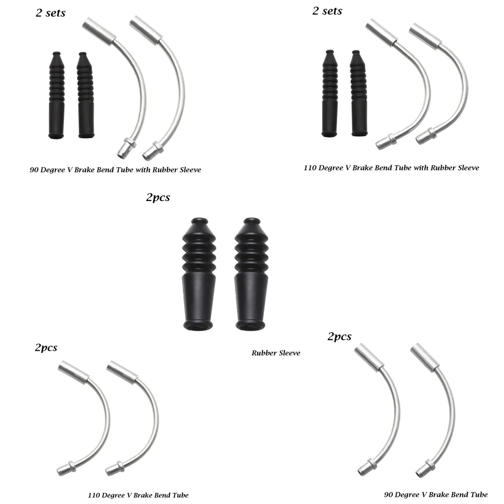 V Brake Noodles Cable Guide Bend Tube Pipe Sleeves Protector Hose Brake Noodle 2Pcs/2Sets Bicycle Parts For MTB Mountain Bike For bicycle cable protector bicycle v brake parts
