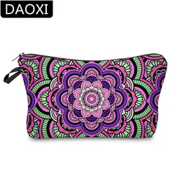 DAOXI 3D печать Мандала Цветы косметички яркие цветы Макияж сумка для путешествий DX51466