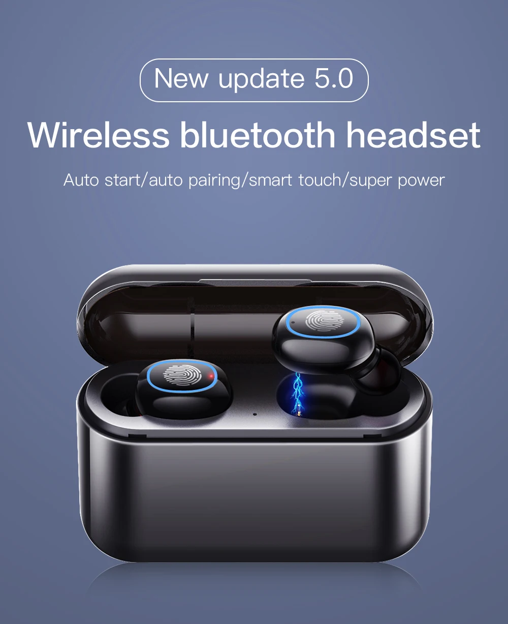 A2 TWS 5,0 Bluetooth наушники в ухо наушники Беспроводная гарнитура Водонепроницаемый с микрофоном громкой связи Наушники с зарядным устройством для телефона
