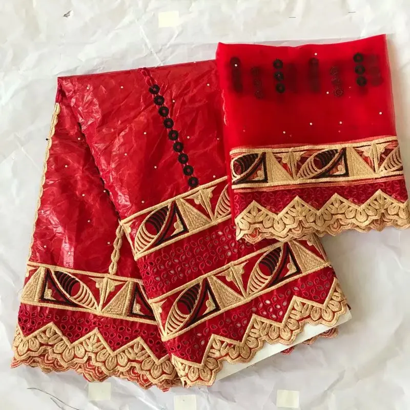 Африканская ткань кружево бассейна riche getzner bazin brode getzner guinea brocade Ткань Белая нигерийская кружевная ткань 7 ярдов/setHFZ-3