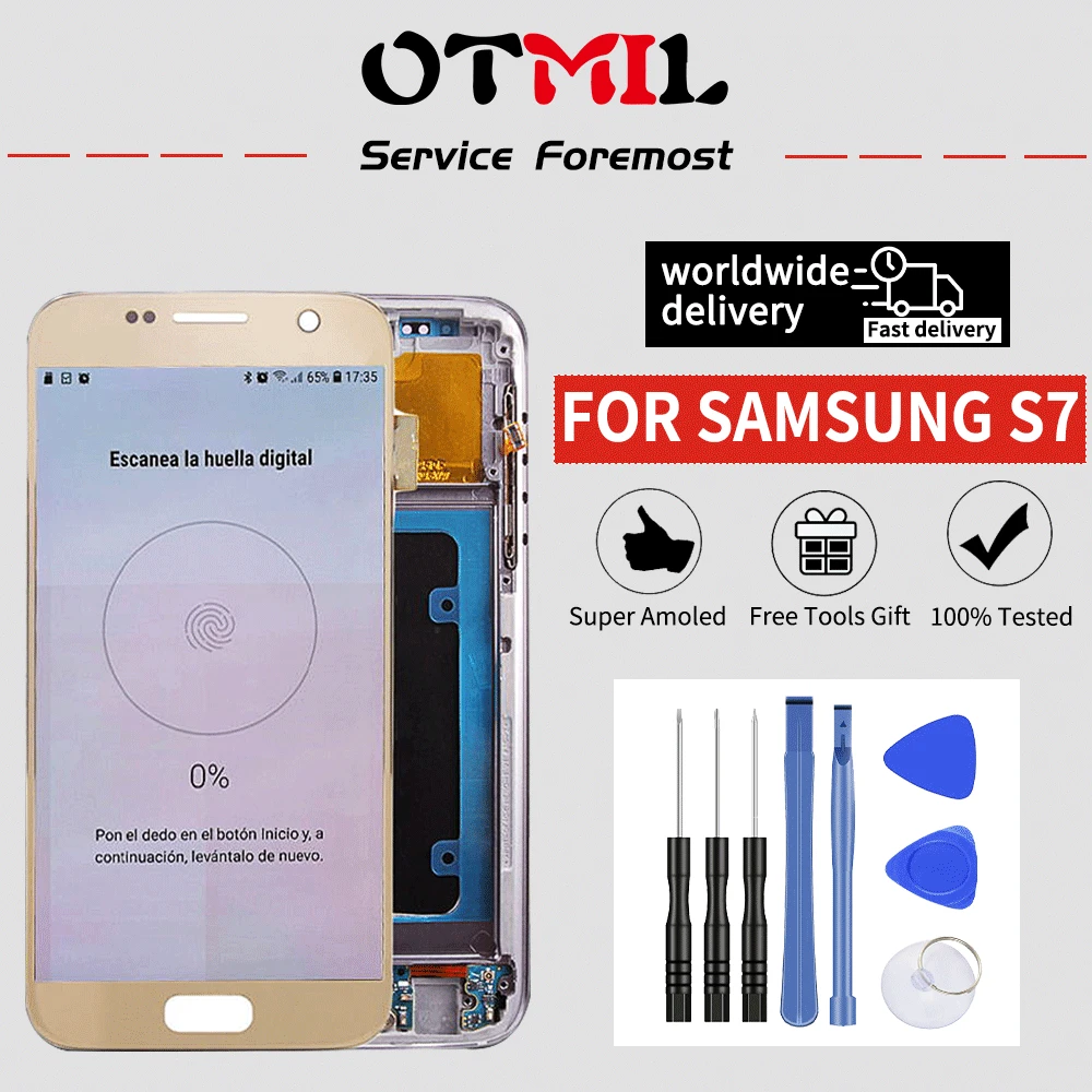 Сменный сенсорный ЖК дисплей 5 1 дюйма для SAMSUNG GALAXY S7 G930A G930F|Экраны мобильных