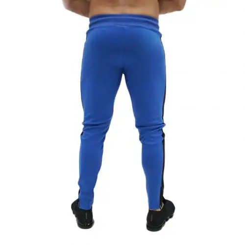 Navy Blue Спортивные брюки для пробежек с завязками на лодыжке, спортивные мужские осенние цветные штаны с завязками и карманами, обтягивающие брюки-карандаш для пробежек - Цвет: Navy Blue