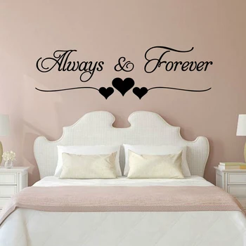 

WJWY Romantic Love Always Forever Wall Stickers Living Room Wall Decoration Bedroom Home Decor Vinyl Wall Decals Art Murals