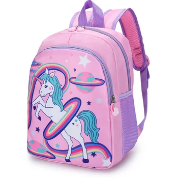 

Cartoon Rainbow Unicorn Printed Backpack Kids Children Kindergarten School Bag Girls Boys Double Shoulder Backpack Dropship New
