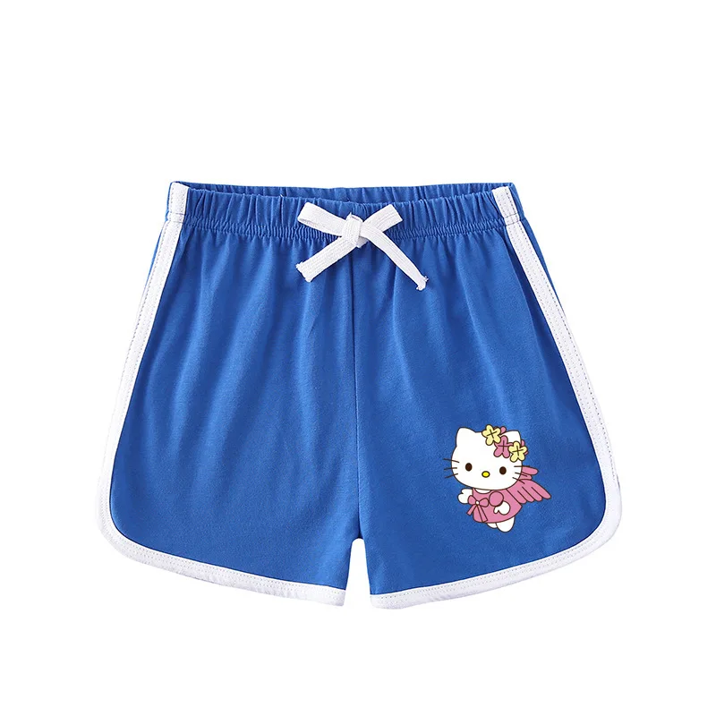 thumbnail image 1 of Traje deportivo informal de Hello Kitty, novedad de verano, pantalones calientes de dibujos animados para niñas, traje superior cómodo de algodón de dos piezas de manga corta para bebé, 1 of 5