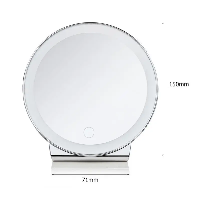 Rechargeable Round 34LED Touch Makeup Mirror Lamp Dimmable Vanity Mirror Light Touch Button Stepless Dimming Adjustment