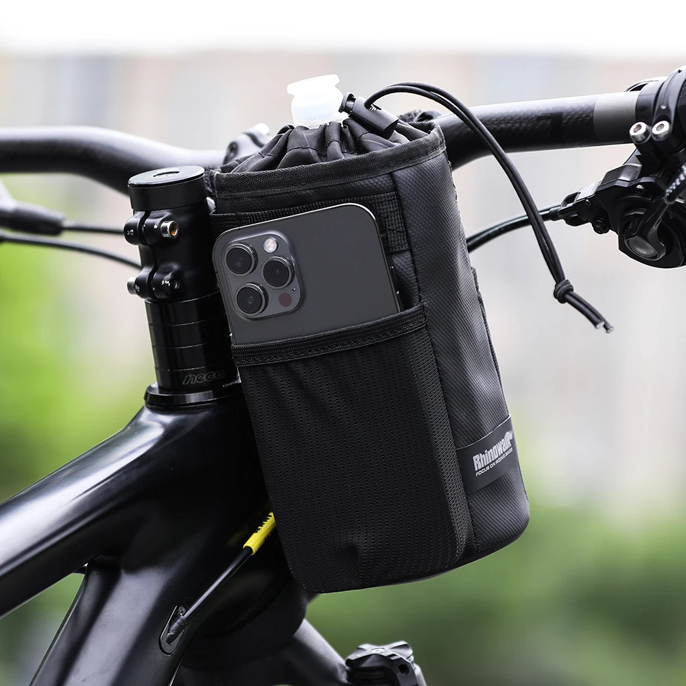 Rhinowalk Bike Handlebar Stem Bag Water Bottle Bicycle Bag Snack Storage Bikepacking Touring Commuting Insulated Kettle Pouch bike bag bicycle bag bike accessory
