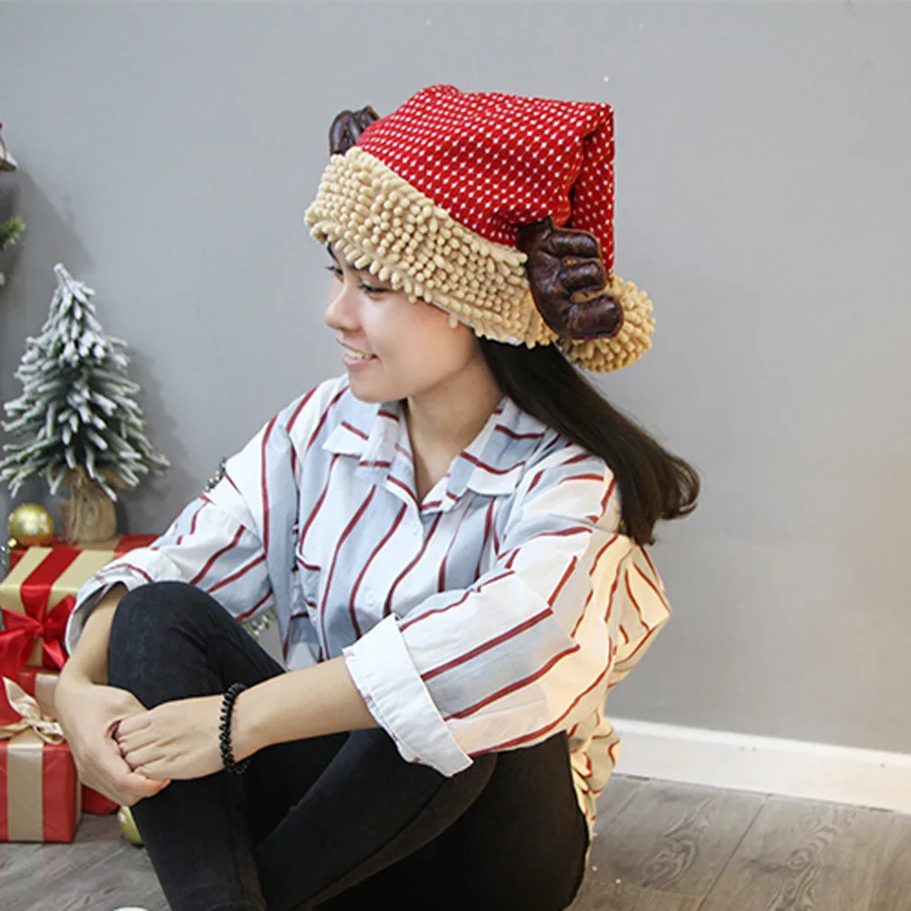 Рождественская шляпа для взрослых и детей милые олени фотоаксессуары