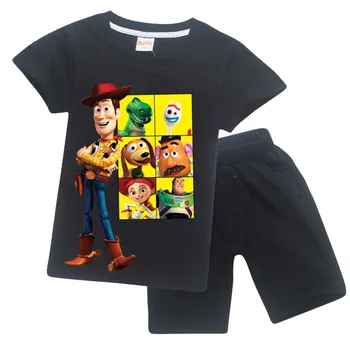 

Cartoon Toy Story 4 Kids Summer Clothing Set Forky Woody Figures T-shirt + Short Pants Baby Toddler Girls Boys Children Clothes