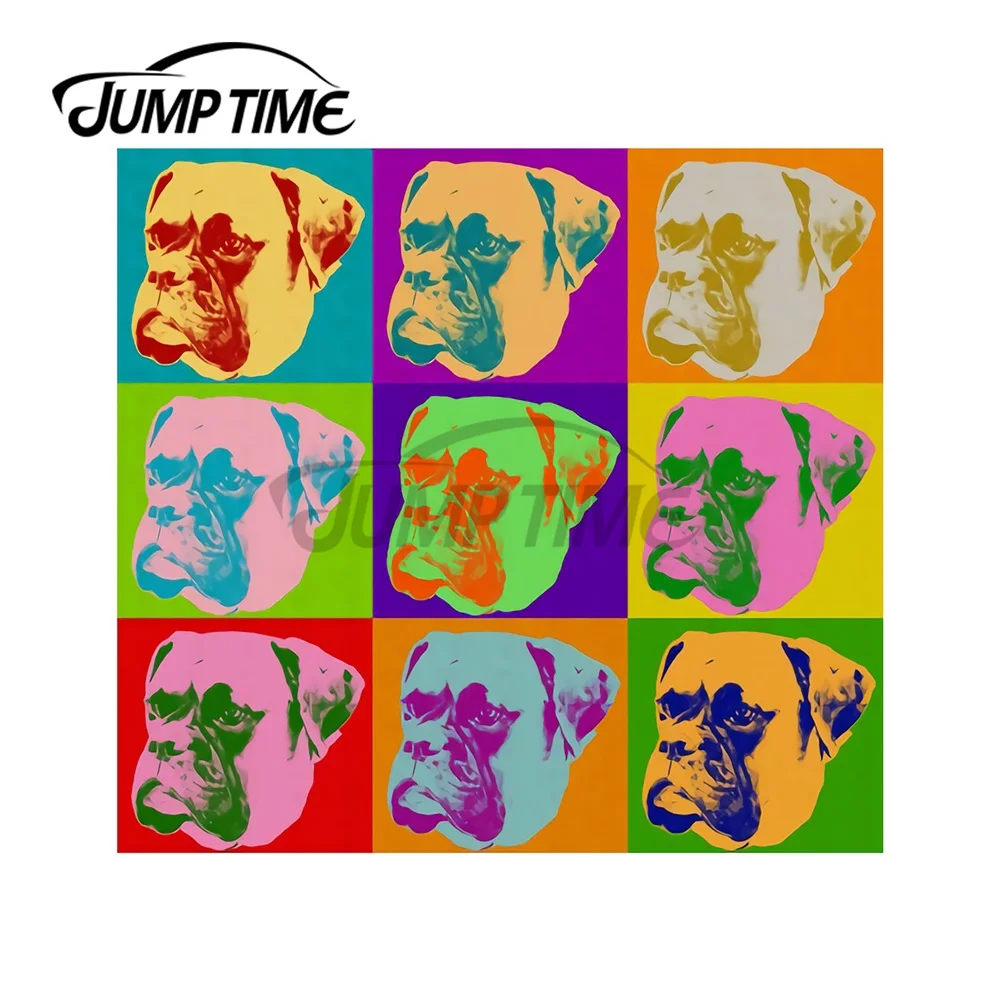 JumpTime 13 x 11.2cm Boxer Dog Pop Art Personality Creative Car Stickers Vinyl Material Decal Windshield Fashion Scratch-Proof | Автомобили