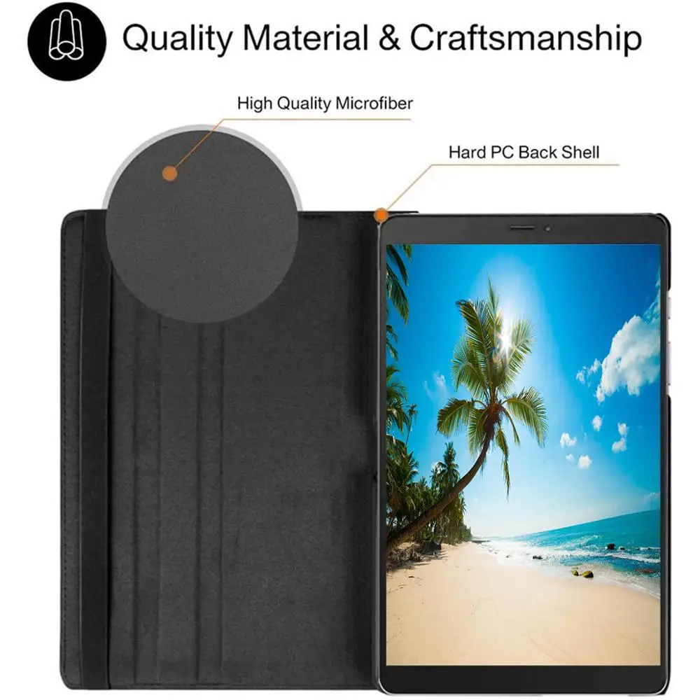 Pokrywa dla Samsung Galaxy Tab S4 10.5 calowy SM-T830 T835 Wi-Fi/4G LTE 2018 Tablet PU odwróć Shell 360 obróć Kickstand Protector Case