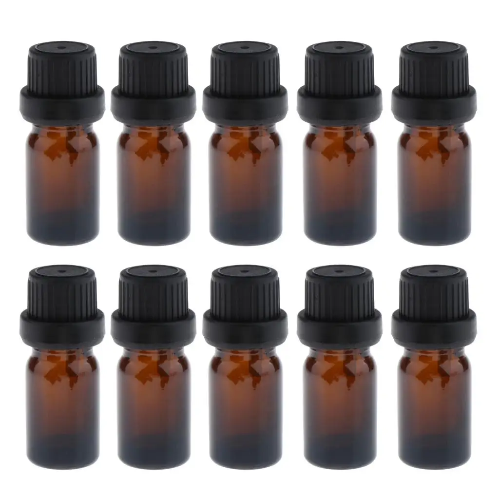 10pcs Glass Essential Oil Bottle Euro Droppers Perfume Cosmetic Liquid Vials