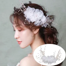 Красивый свадебный головной убор зажим для волос марля цветок шпилька для женщин невесты аксессуары для волос невесты для свадебной вечеринки
