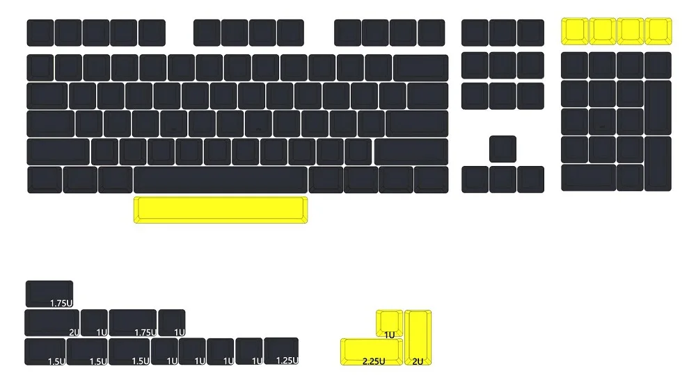 Gentleman Conjunto em Branco Conjunto Dary Cinza e Amarelo Conjunto Xda v2 Perfil para Teclado Mecânico Bm60 Xd64 Bm65 Bm68 Xd87 Csctc75 Cstc40 - Imagem 4
