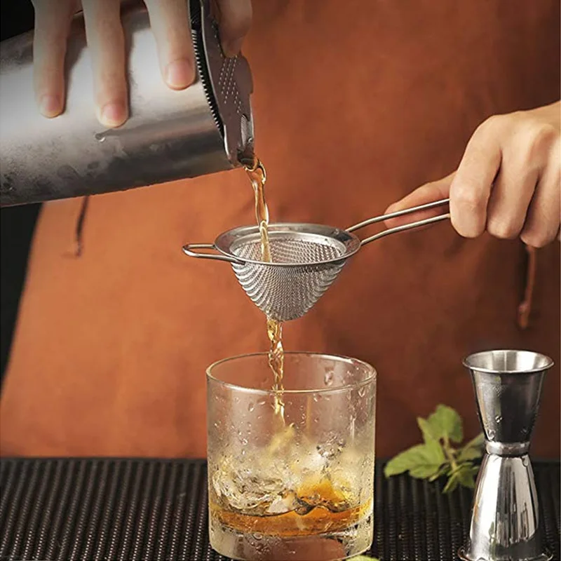 4 Sizes Stainless Steel Fine Mesh Cocktail Strainer Colander Sifter