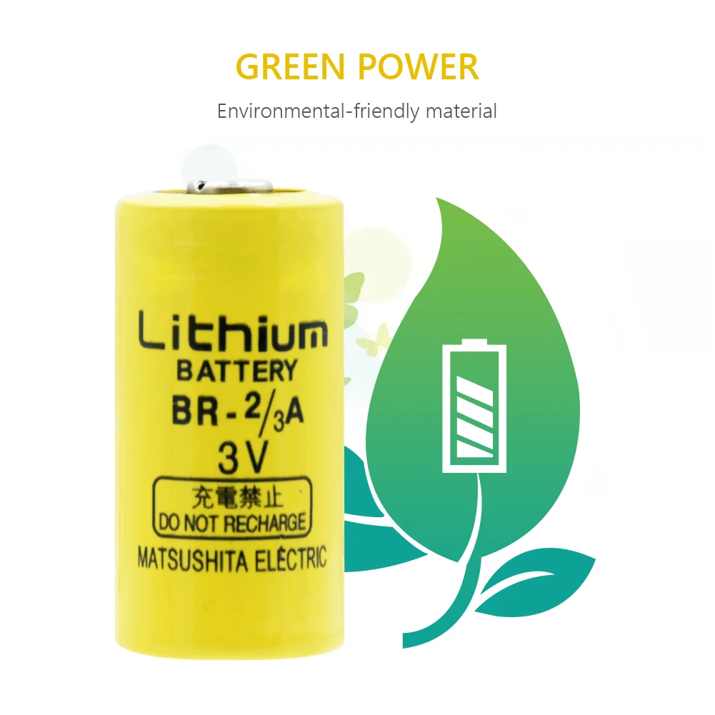 2pcs BR-2/3A Battery Lithium 3V 1200mAh PLC FANUC Control Li-ion Backup Batteries For doorbell Fanuc CNC System Replacement