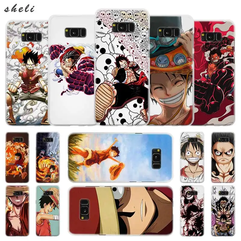 Чехол Sheli one piece Luffy прозрачный Note 10 9 pro, Жесткий Чехол для samsung Galaxy S4 S5 S6 S7 S8 S9 Plus Edge Mini s10 lite