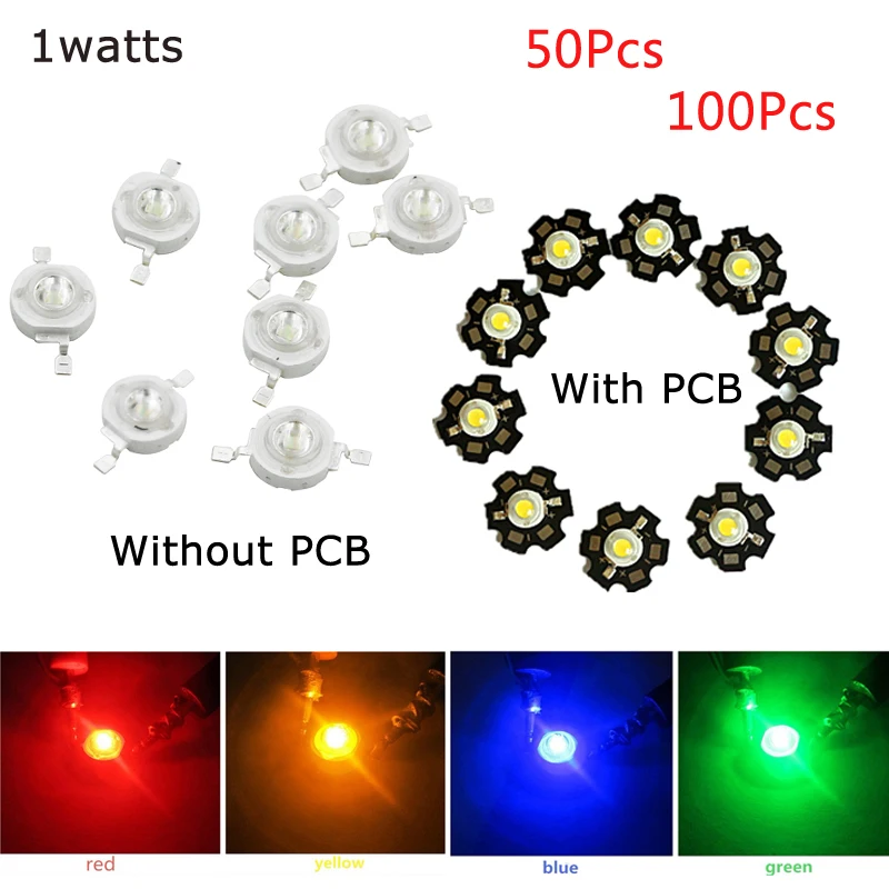 50/100 шт 1 Вт SMD светодиодный COB Чип DIY световые диоды чип высокой Мощность с pcb лампы