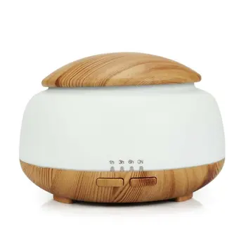 

Home LED 300ML Ultrasonic Air Humidifier Wood Grain with Remote Control Wood Grain Colorful Light Essential Oil Purifier 300