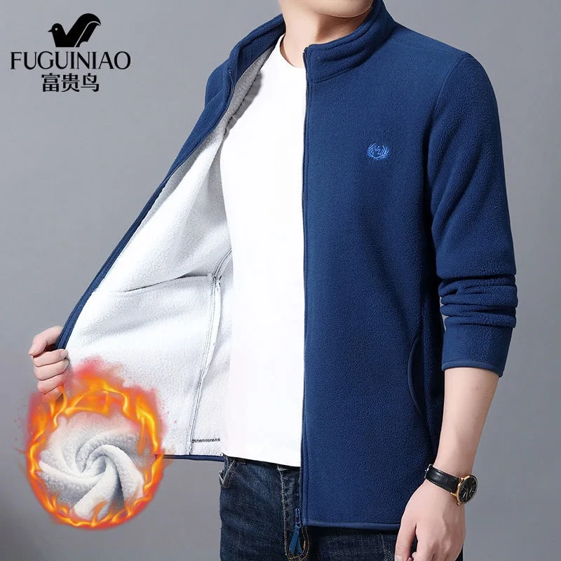 Chaqueta de abrigo para hombre, suéter masculino de alta calidad, versión informal, de tendencia, de terciopelo, para Otoño e Invierno