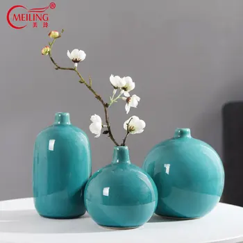 

Modern Decorative Vase Crystalline Ceramic Small Flower Vases for Home Office Tabletop Restaurant Living Room Kitchen Hotel Gift