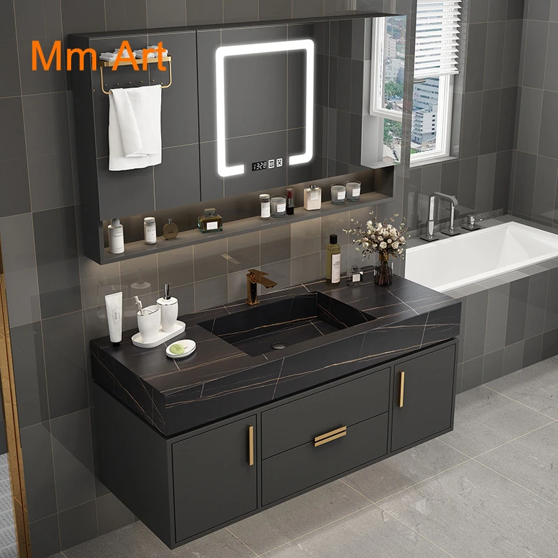 Muebles de de melamina, Armarios con espejo, tocador de baño moderno, de baño| - AliExpress