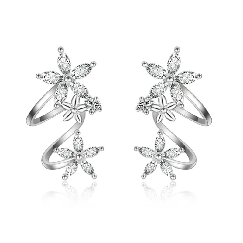 

925 Sterling Silver CZ Zircon Butterfly Star Flower Stud Earring Women pendientes oorbellen boucle d'oreille Gifts New Arrival