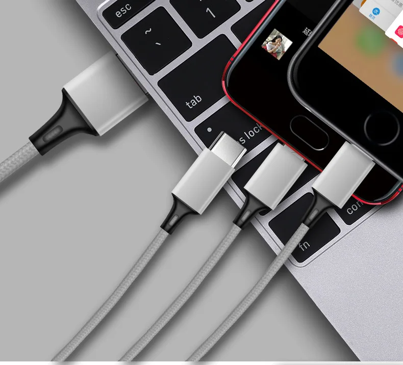 USB кабель для iPhone 11 XS X 8 7 6 зарядное устройство 3 в 1 Micro USB кабель для Android usb type C телефонный кабель для huawei samsung