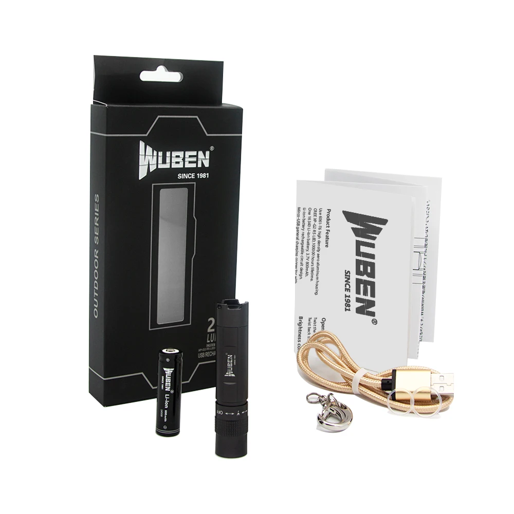 WUBEN мини брелок флэш-светильник светодиодный карманные фонари USB Перезаряжаемый фонарь ключ светильник фонарь Водонепроницаемый светодиодный светильник E349