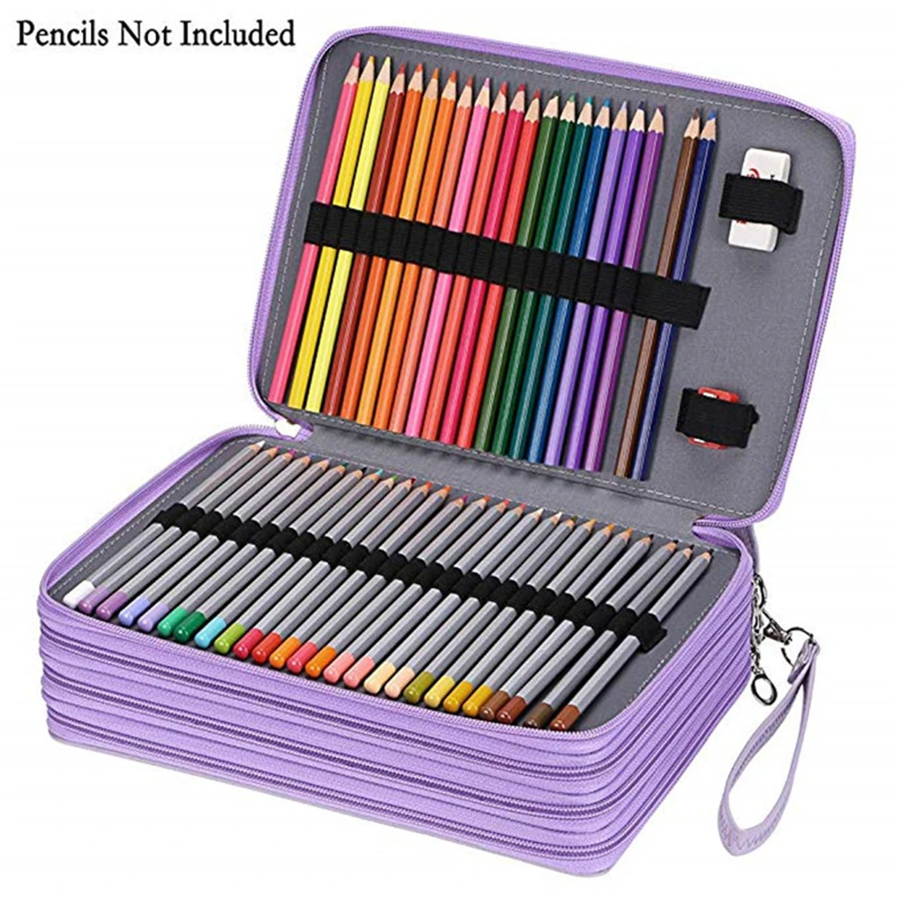 120/168 Holes Pencil Case for Girl Boy Penal Large Pen Box Stationery Bag Big Pencilholder Cartridge Pouch Kit