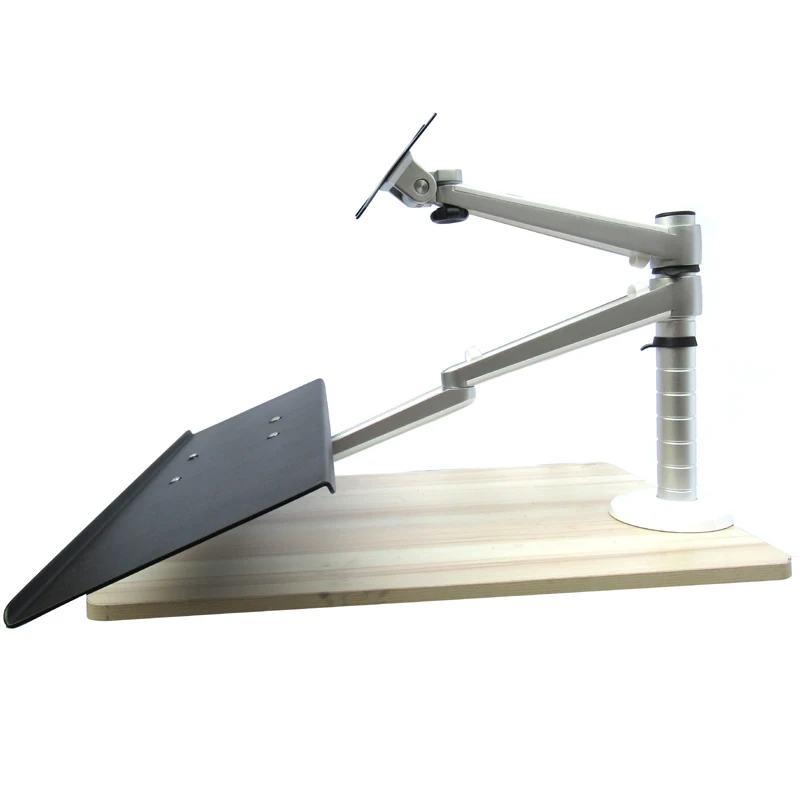 Aluminum OA-K3 10-27&quot 7kg clamp grommet Dual arm soporte monitor VESA desktop stand with keyboard tray long | Электроника