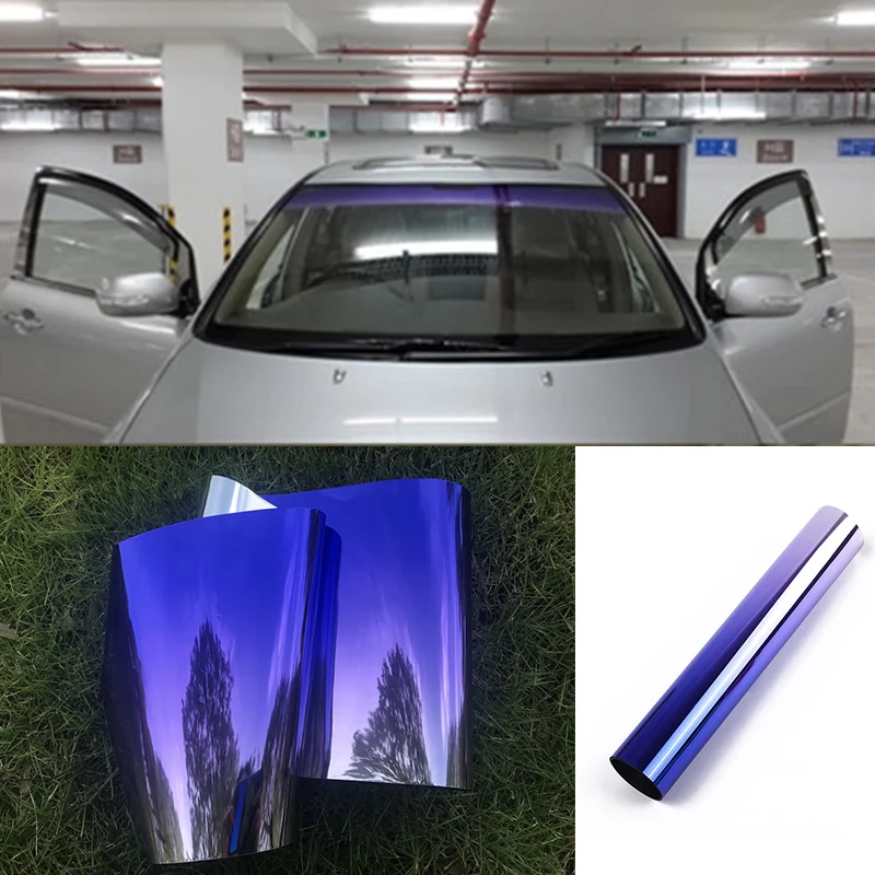 

20x150cm Top Front Windshield Foil Solar Protection Gradient Black Car Tinting Film with Scraper and Knife