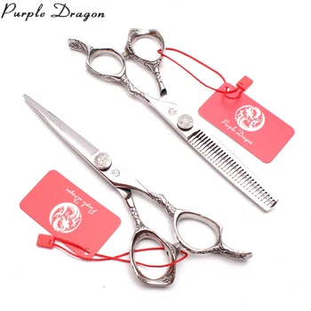 

Hairdressing Scissors Z9001 6.0" JP 440C Purple Dragon Professional Barber Shears Cutting Shears Thinning Scissors Hair Scissors