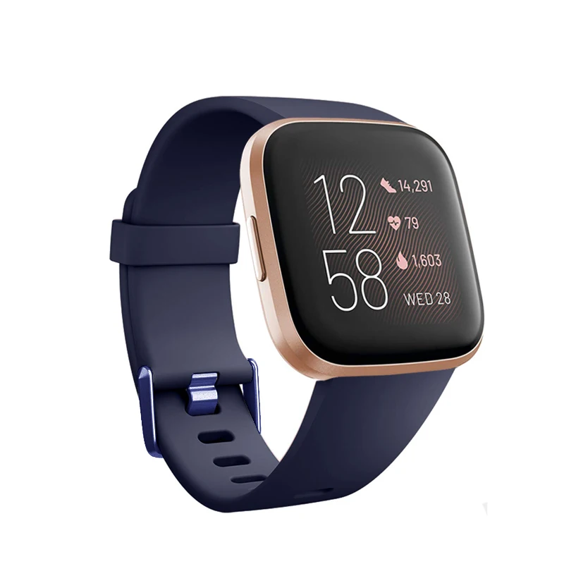 deep blue Honecumi силиконовые ремни замена аксессуар дышащий для Fitbit Versa/Versa 2 Смарт часы фитнес Замена Полосы - Цвет: deep blue