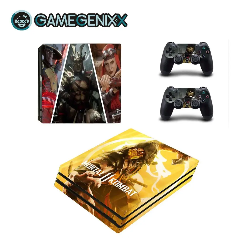 Защитная Наклейка на кожу GAMEGENIXX для консоли PS4 Pro и 2 контроллера-mmoral Kombat
