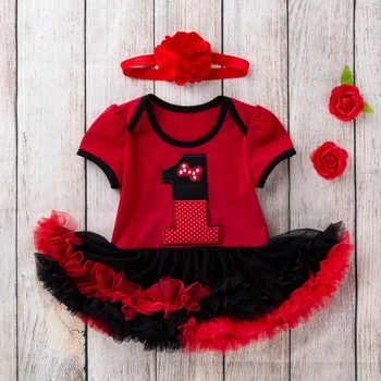 

Baby Girl Princess Dress New Born Infant Toddler Girls Outfit Set Red Number Tutu Dresses Birthday Party Clothes 1 2 Year Old