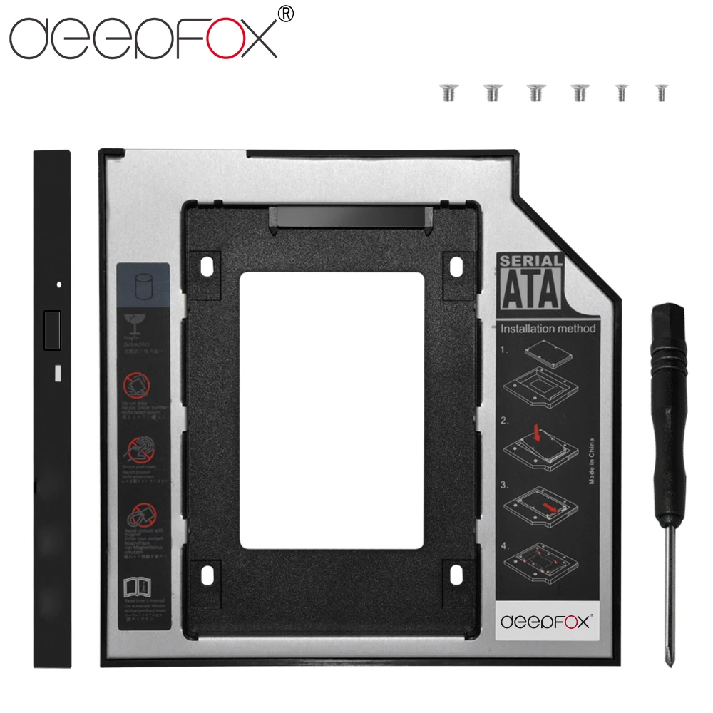 DeepFox SATA 3,0 2nd HDD Caddy 12,7 мм для 2,5 "2 ТБ корпус SSD жесткий диск для ноутбука DVD-ROM оптического устройства 10 шт./лот