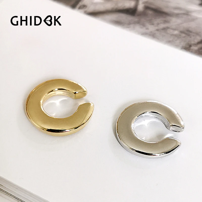 GHIDBK 2019 Мода ручной работы массивное из нержавеющей стали серьги простые