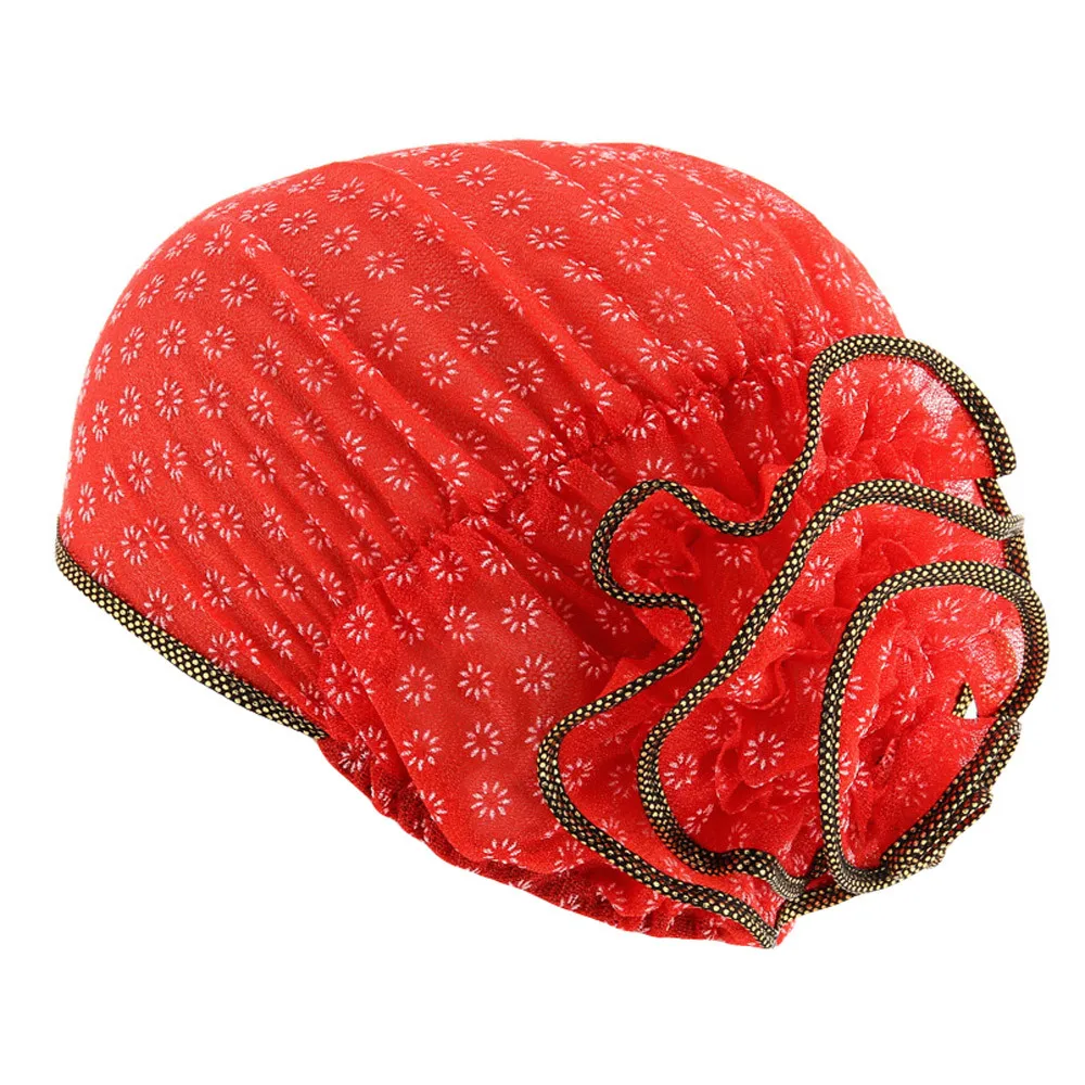 Floral Print Female Head Wrap Cap Soft Warm Hats Women Muslim Stretch Turban Hat Chemo Cap Hair Loss Head Scarf Wrap Cap