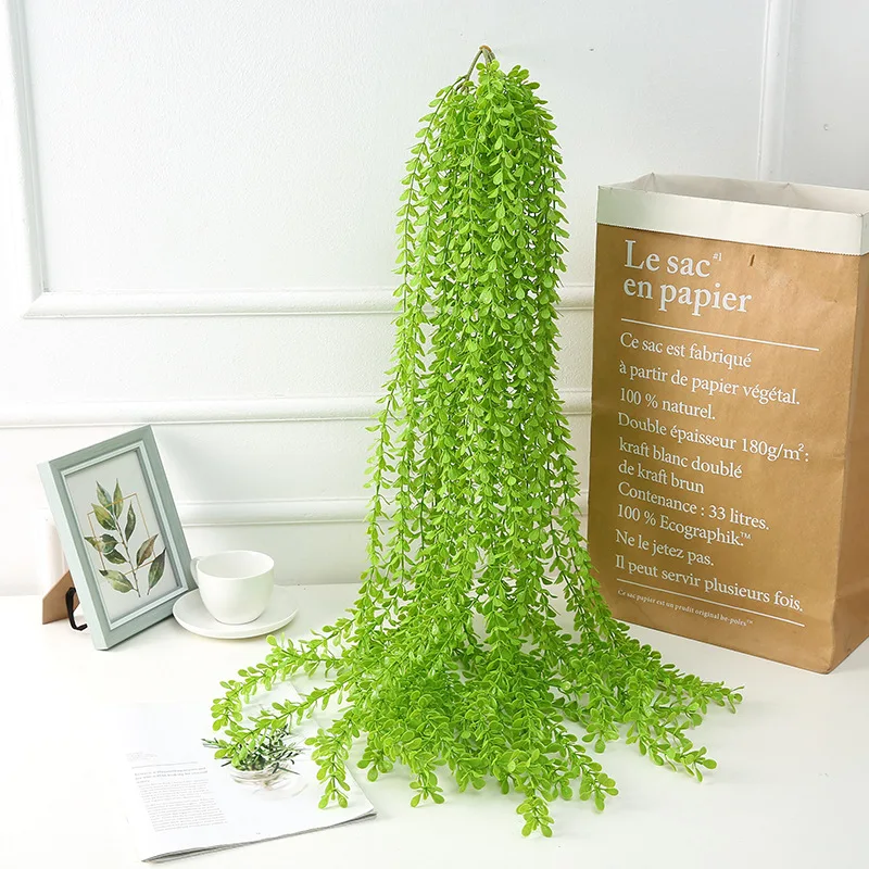 JAROWN Artificial Plant 1.2M Eucalyptus Wall Mount Milan Grass Vine Hotel Wall Decoration Rattan Home Garden Decor Plastic Flower (3)