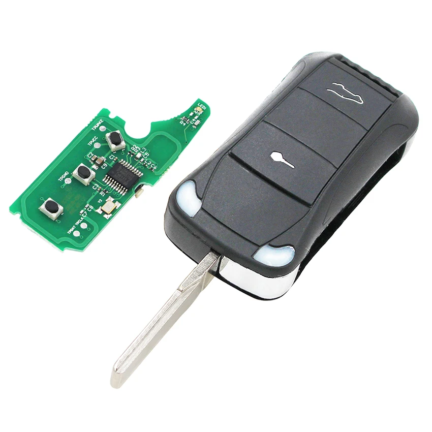 Дистанционный ключ-брелок от машины 2 кнопки 315 МГц или 433 с чипом ID46 для Porsche Cayenne K37009 (17)